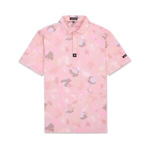 Bad Birdie The Roosevelt Golf Polo Short Sleeve Shirt Pink